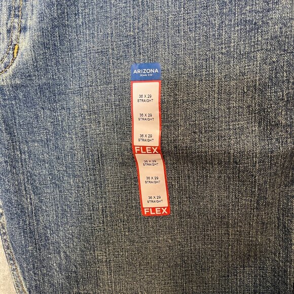 Arizona Men Flex Straight Mid Rise Stretch Dirty Wash Denim Jeans 36x29* - Picture 5 of 13